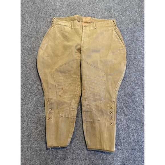 Other - Vintage Jodhpur Pants Mens Medium Khaki Canvas Riding Breeches Button Leg 40s
